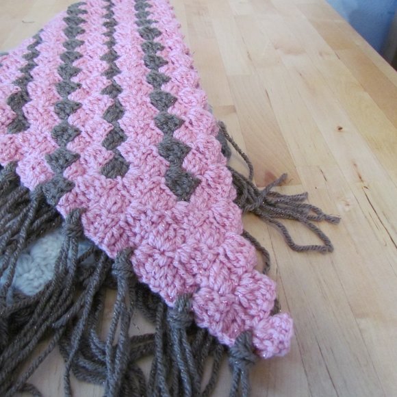Taller de ABU handmade Crochet Shawl (Pink, Pardo - Picture 5 of 12